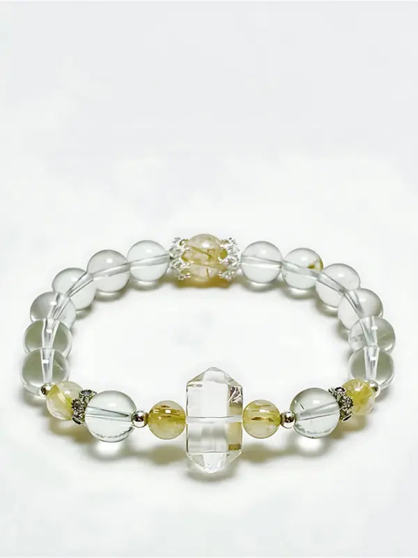Translucent Quartz & Citrine Bracelet