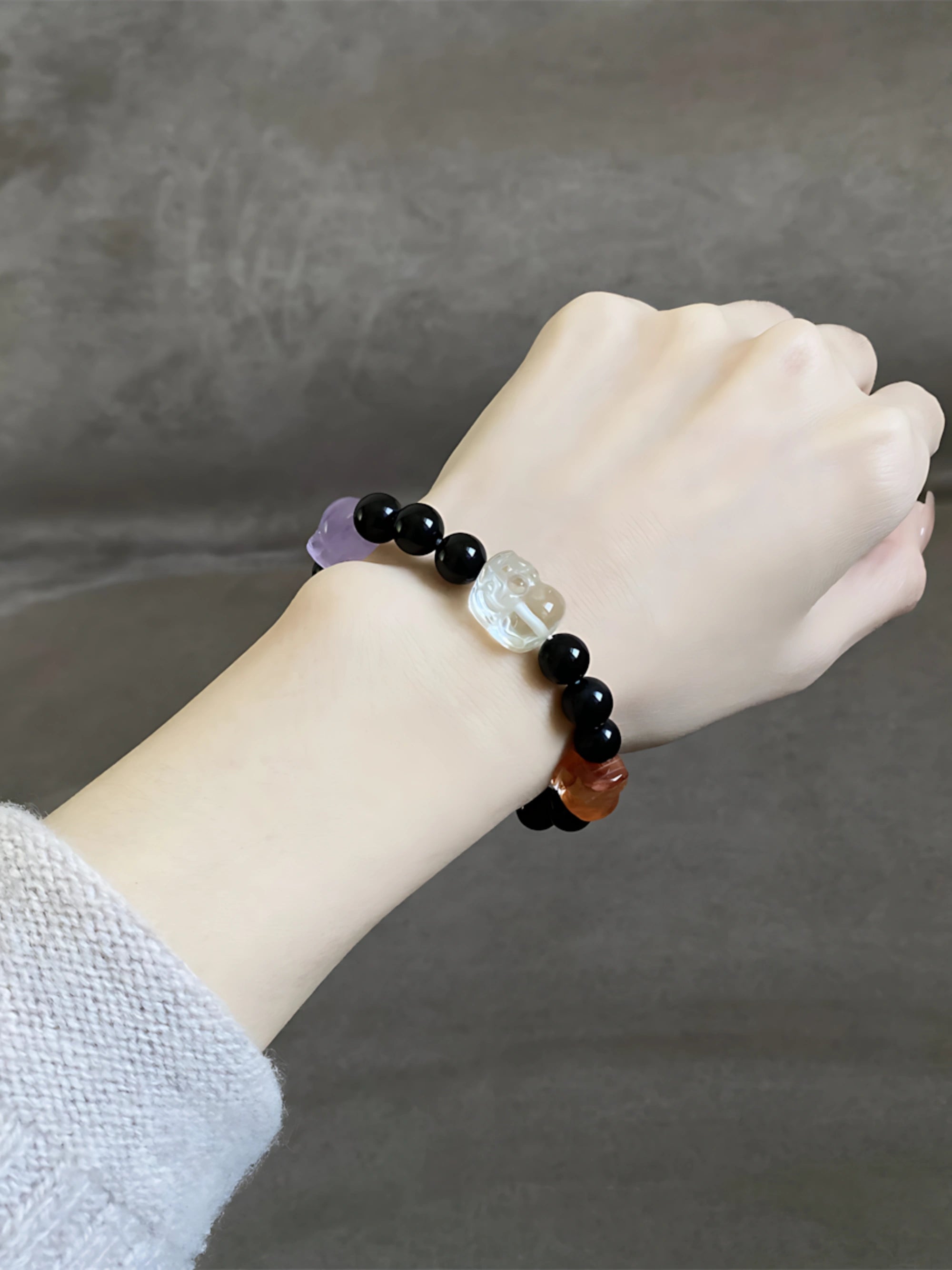 Vortessia Pi Xiu Obsidian & Crystal Wealth Bracelet