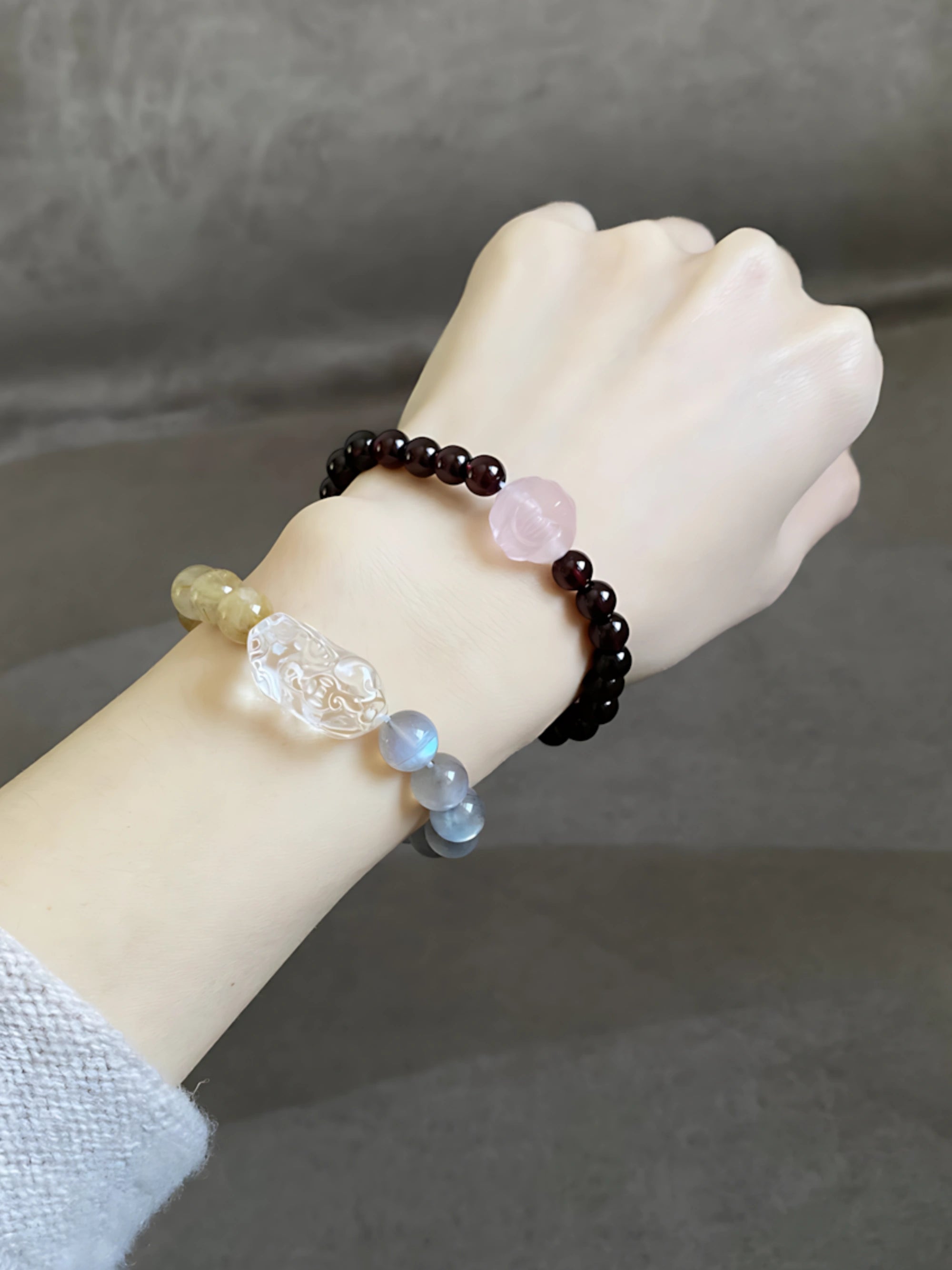 Garnet crystal bracelet Protecting Love