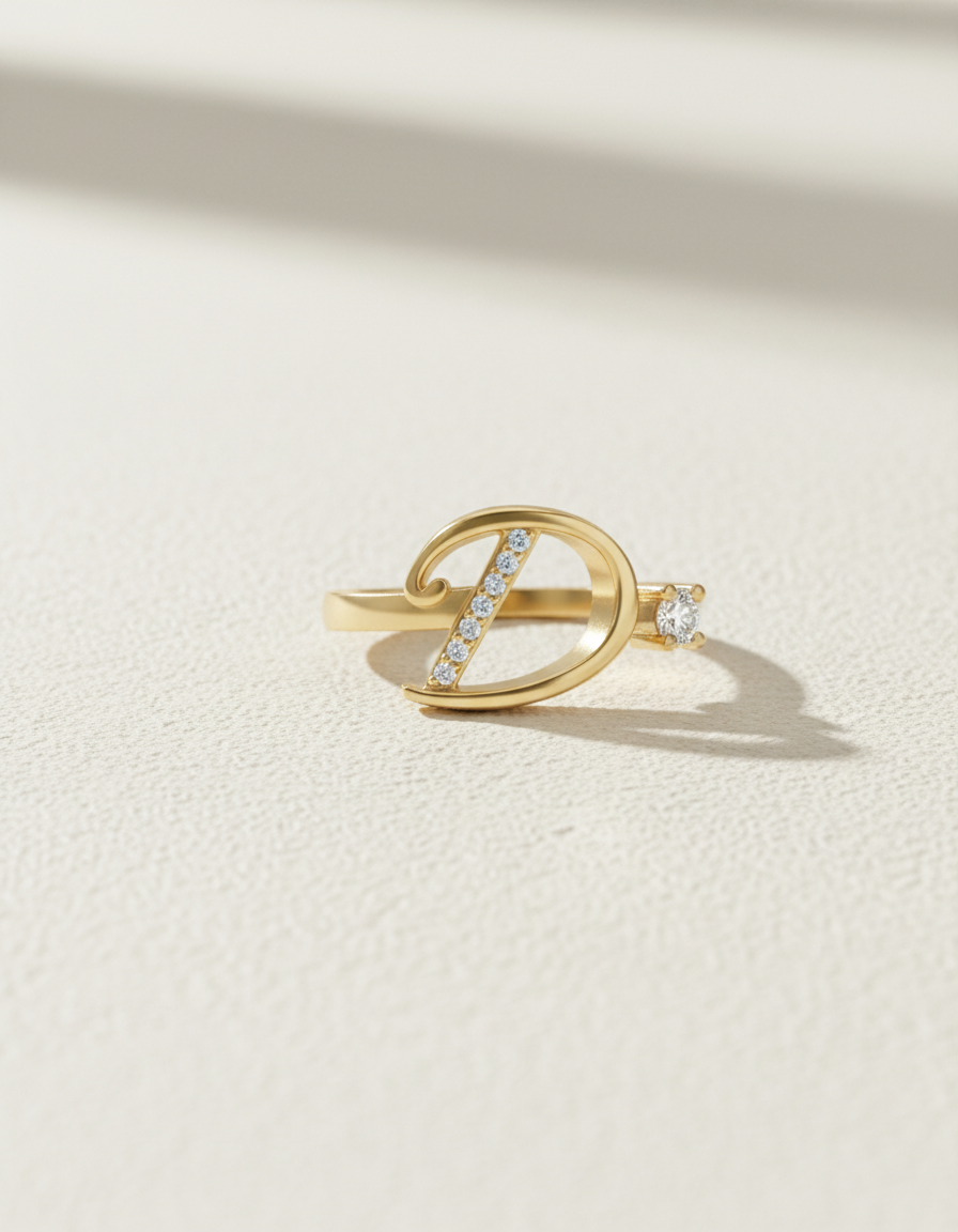 Initial Promise Rings -The Start of Forever--Adjustable Ring