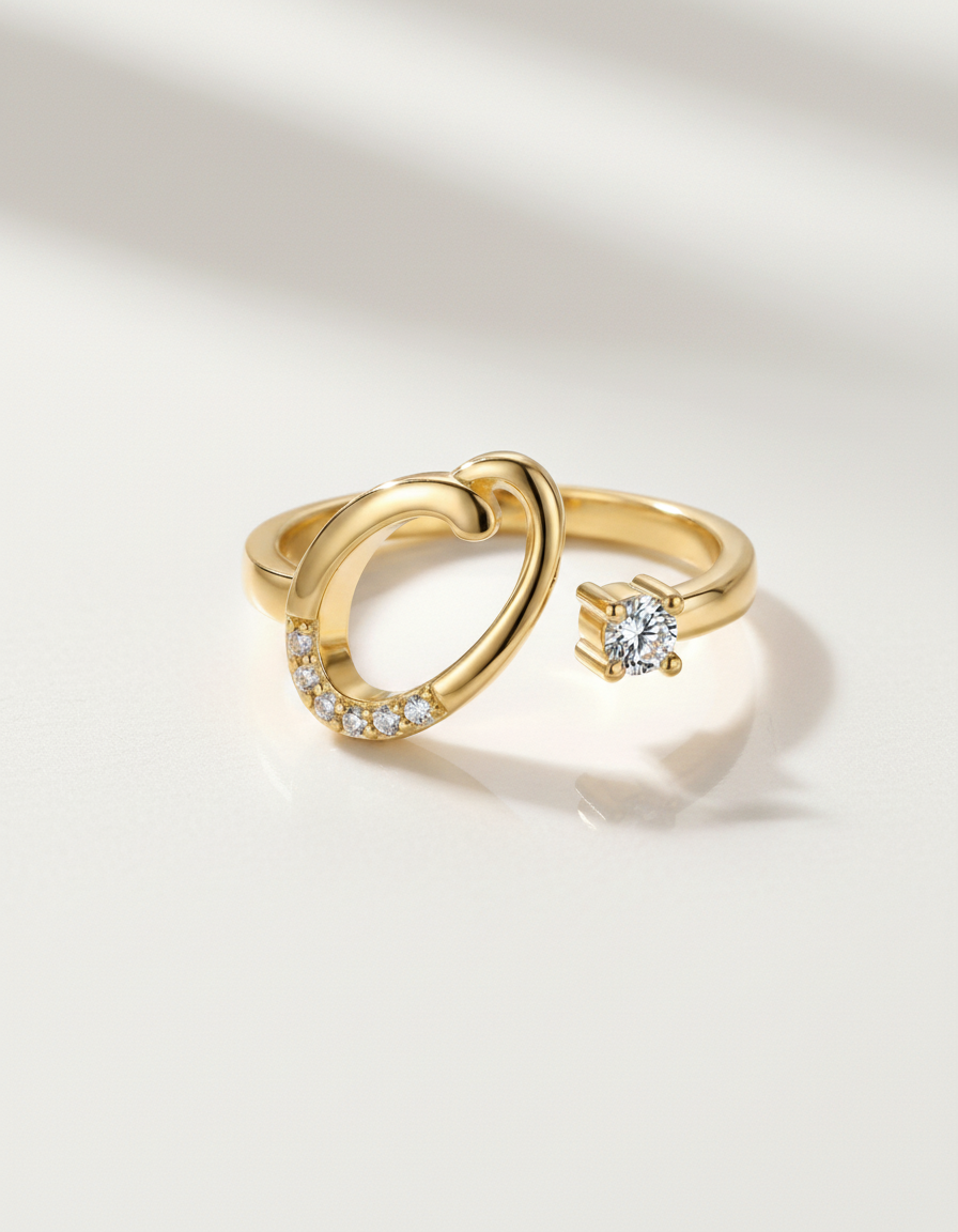 Initial Promise Rings -The Start of Forever--Adjustable Ring