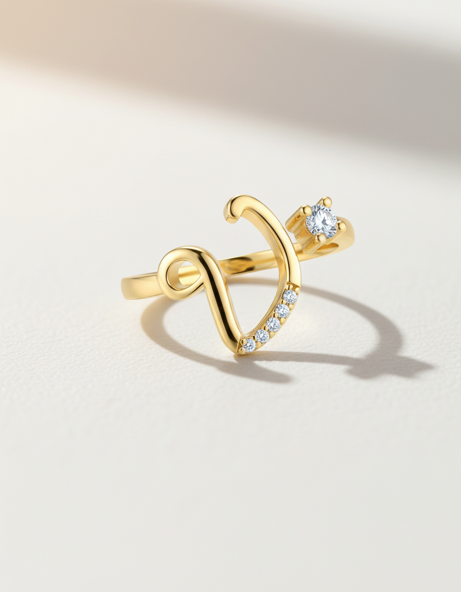 Initial Promise Rings -The Start of Forever--Adjustable Ring