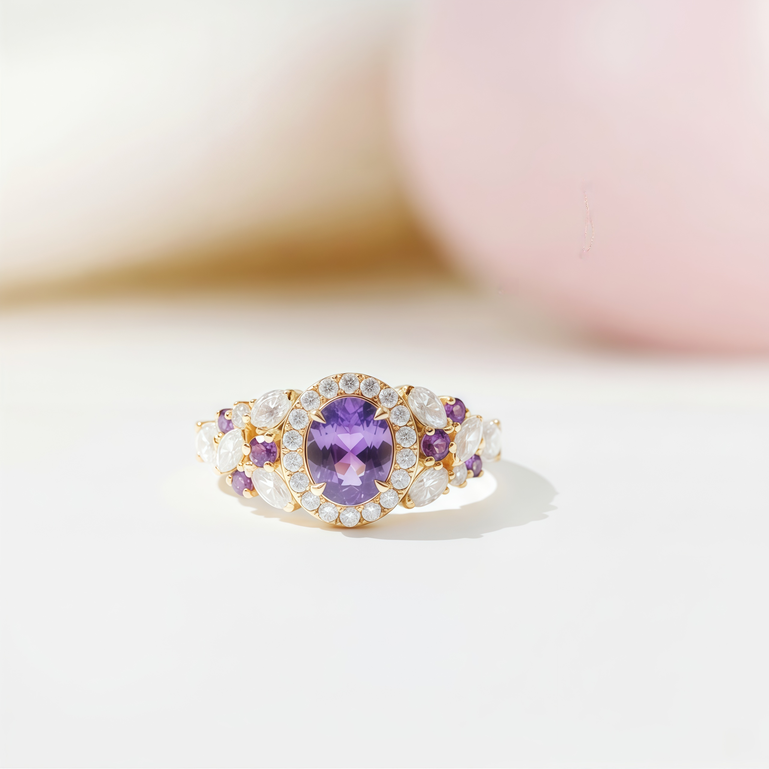 "The Roman Affair" -Regal Amethyst & Sapphire Ring