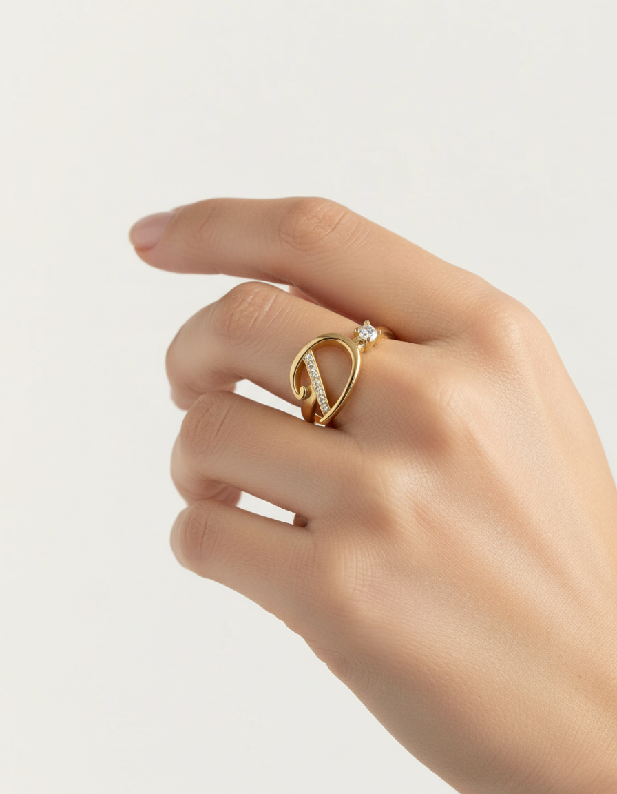 Initial Promise Rings -The Start of Forever--Adjustable Ring