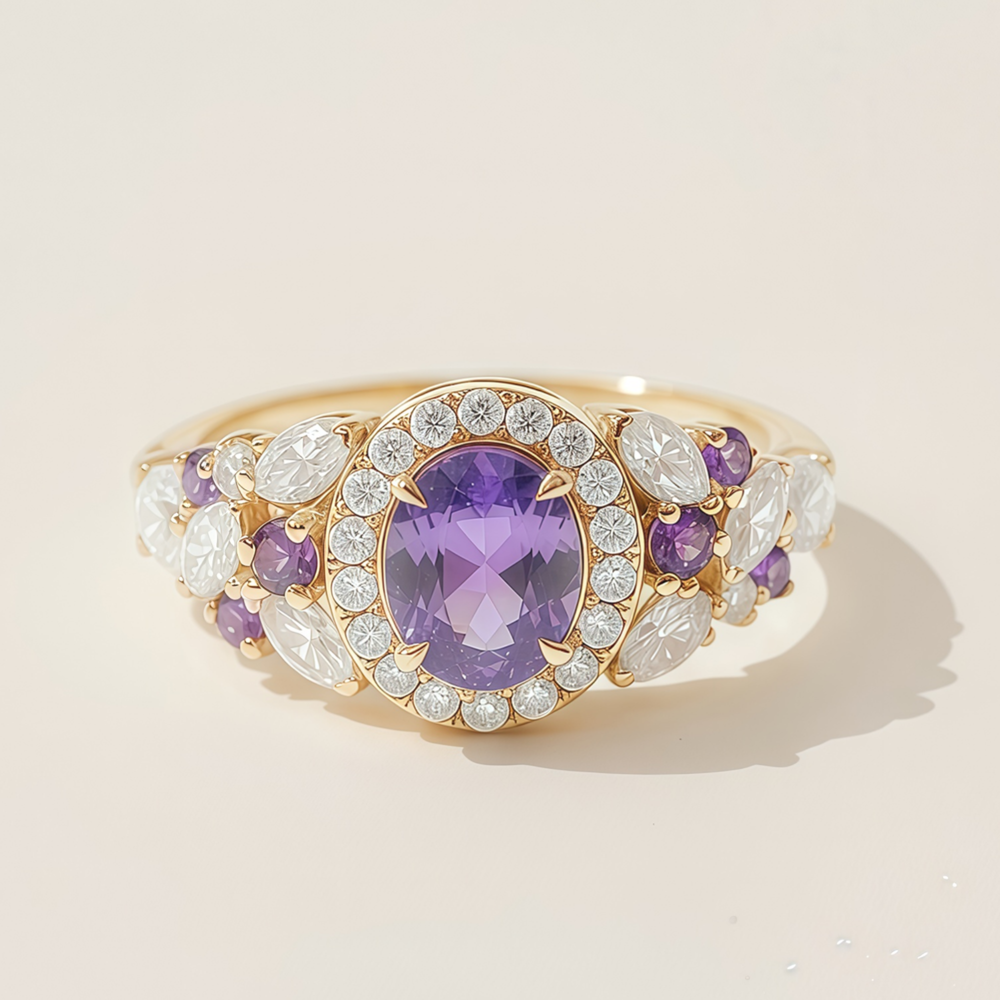 "The Roman Affair" -Regal Amethyst & Sapphire Ring