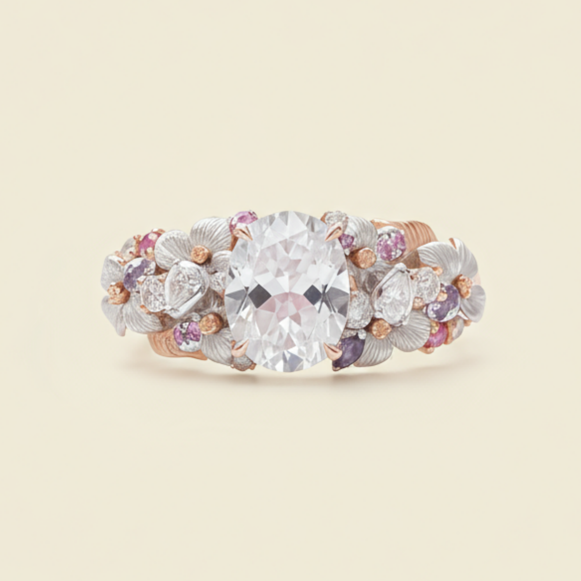 Morning Dew Blossom Oval Diamond Ring